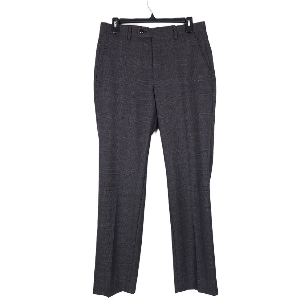 Michael Kors Mens Classic Fit Dress Pants 42x30 Brown Blue Plaid Wool Blend NWT - Picture 2 of 6